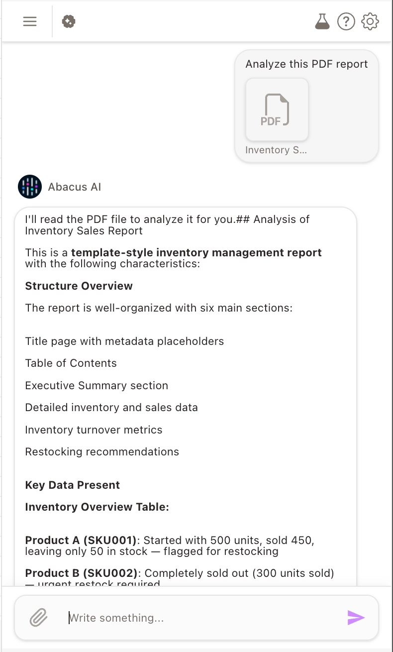 Abacus AI document analysis workflow